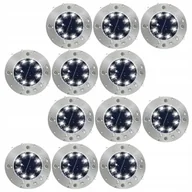 Lampy ogrodowe - LAMPKI SOLARNE LED DO OGRODU WBIJANE NAJAZDOWE GRUNTOWE LAMPY DYSK 12 SZT - miniaturka - grafika 1