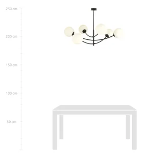 Emibig HUNTER 6 BLACK/OPAL1102/6 lampa sufitowa żyrandol nowoczesny 1102/6 - Lampy sufitowe - miniaturka - grafika 6