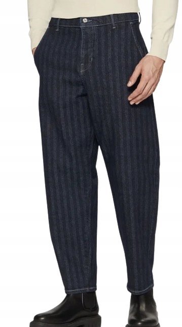 MUSTANG SPODNIE JEANS RURKI GRANATOWE W PASKI Z GUZIKIEM 34/30 1J9A