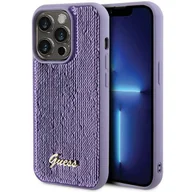 Etui i futerały do telefonów - Etui Guess Sequin Script Metal na iPhone 15 Pro - fioletowe - miniaturka - grafika 1