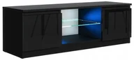 Szafki RTV - Szafka Rtv 120CM Stolik Czarny Wysoki Połysk Led - miniaturka - grafika 1