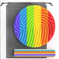 Zabawki sensoryczne - Sensoryczna Podkładka Silikonowa Koło Kolorowe 16,3X19,7X1,35Cm - miniaturka - grafika 1