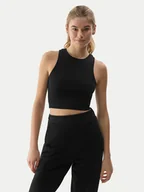 Koszulki i topy damskie - 4F Top 4FWSS24TSLEF066 Czarny Slim Fit - miniaturka - grafika 1