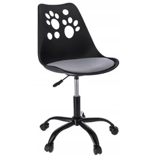 Fotel biurowy, krzesło biurowe Czarno-szary fotel obrotowy skandynawski D5-Z20 - Fotele i krzesła biurowe - miniaturka - grafika 1