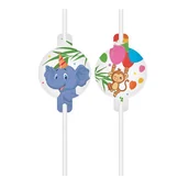 Słomki do napojów - SŁOMKI PAPIEROWE SAFARI DŻUNGLA 4 SZT. - miniaturka - grafika 1