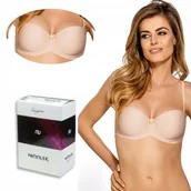 Biustonosze - ﻿Biustonosz bardotka Nipplex Ewa beżowy 80D - miniaturka - grafika 1