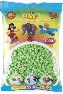 Hama 201-47 - zielony pastelowy - 3000 koralików midi - Prace ręczne dla dzieci - miniaturka - grafika 1