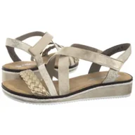 Sandały damskie - Sandały Złote V3663-90 Gold (RI253-a) Rieker - miniaturka - grafika 1