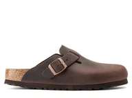 Klapki i japonki damskie - Klapki damskie Birkenstock 0860133 BOSTON LEOI NARROW Brązowe - miniaturka - grafika 1