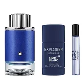 Zestawy perfum męskich - Montblanc Montblanc Explorer Ultra Blue zestaw Edp 100 ml + Edp 7,5 ml + Deostick 75g dla mężczyzn - miniaturka - grafika 1