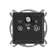 Gniazdka elektryczne - LEDart antenowe RTV/SAT końcowe, bez ramki - Ospel Sonata GPA-RS/m/38, kolor srebrny mat - miniaturka - grafika 1