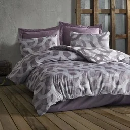 Darymex Pościel bawełniana 160x200 spoty fioletowa biała geometria żakardowa Cottonlove Jacquard - Pościel - miniaturka - grafika 1