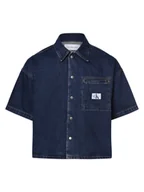 Koszule męskie - Calvin Klein Jeans Męska koszula dżinsowa Mężczyźni Comfort Fit Bawełna niebieski jednolity, M - miniaturka - grafika 1