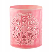 Świeczniki - ŚWIECZNIK METALOWY różowy śr. 13cm - miniaturka - grafika 1