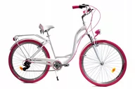 Rowery - Rower Dallas City Alu 28" 7spd - biały z różem - miniaturka - grafika 1