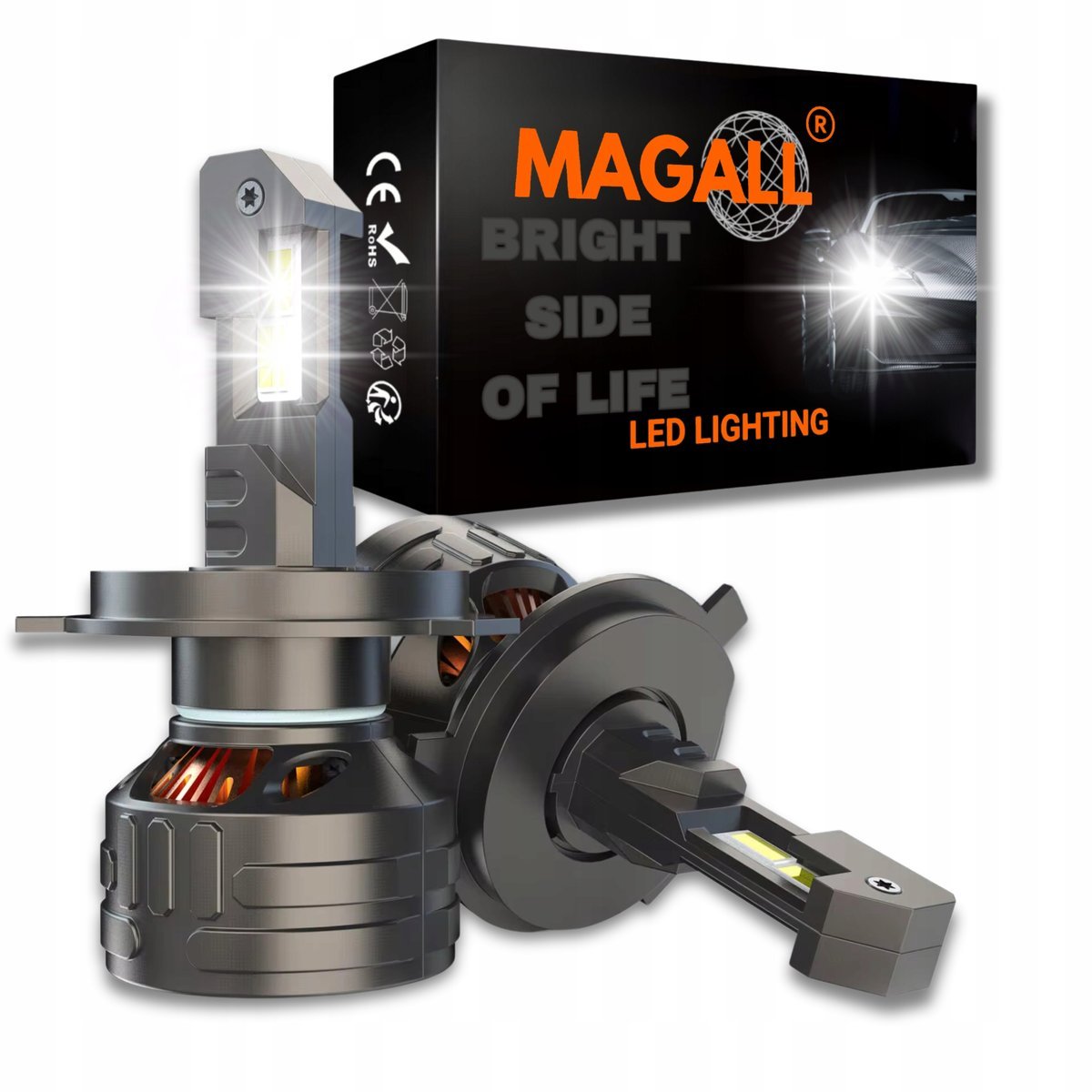 ŻARÓWKI H4 LED CANBUS MAGALL KRONOS 36000LM 160W BARDZO MOCNE BIAŁE ŚWIATŁO