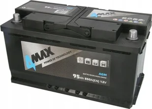 Akumulator 4MAX 12V 95Ah/850A START&STOP AGM P+ biegun standardowy 352x175x190 B13 agm/rozruchowy - Ładowarki i akumulatory - miniaturka - grafika 1