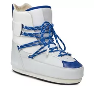 Śniegowce damskie - Śniegowce Moon Boot Sneaker Mid 14028200003 White/Lt.Grey/Blue - miniaturka - grafika 1