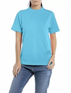 Koszulki i topy damskie - Replay T-shirt damski, 202 Horizon Azure, M - grafika 1