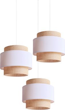 Lampa wisząca Solar Lampa wisząca sufitowa żyrandol BOHO len i biel 3 żarówki