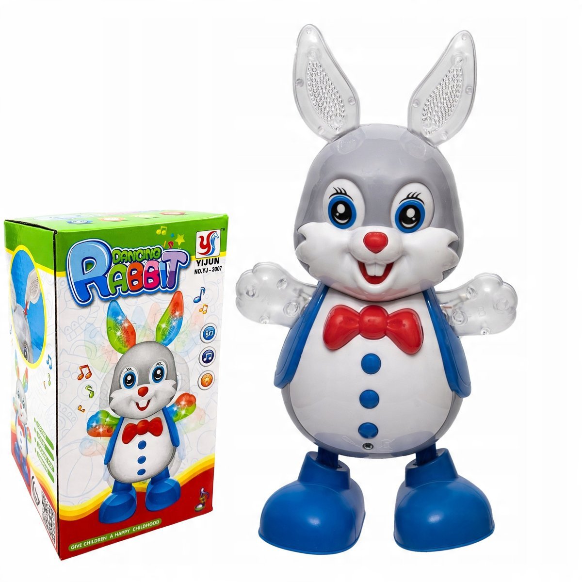 Interaktywny Królik Zabawka Tańczy Świeci Na Baterie