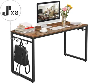 Biurko Songmics Rustykalne biurko z haczykami - Biurka - miniaturka - grafika 1