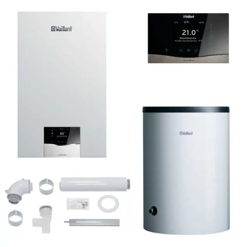 VAILLANT PAKIET KOCIOŁ VC 20CS/1-5 + ZASOBNIK VIH R 120/6 B + STEROWNIK VRC 720 SENSOCOMFORT + ZESTAW DO SZACHTU + ZESTAW PODŁ. 0010043619