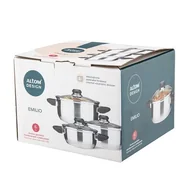 Garnki - Komplet garnków nierdzewnych Emilio 6 elementów 16/18/20 cm - miniaturka - grafika 1