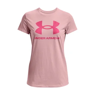 Damska Koszulka z krótkim rękawem UNDER ARMOUR UA SPORTSTYLE LOGO SS 1356305-647 – Różowy - Koszulki i topy damskie - miniaturka - grafika 1
