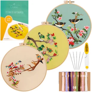 Zestaw do haftowania wyszywania haftu DIY mulina tamborki igły wzory 3 szt. - Pasmanteria Zestaw do haftowania wyszywania haftu DIY mulina tamborki igły wzory 3 szt. - Pasmanteria - miniaturka - grafika 1