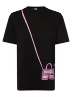 Koszulki i topy damskie - KARL LAGERFELD - T-shirt damski, czarny - miniaturka - grafika 1