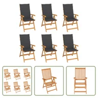 Fotele i krzesła ogrodowe - The Living Store krzesła ogrodowe 6 szt. z antracytowymi poduszkami z litego drewna tekowego - miniaturka - grafika 1