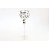 Świeczniki - Świecznik szklany 40 cm złoty - miniaturka - grafika 1