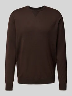 Sweter z dzianiny z okrągłym dekoltem model ‘Bruton’ - Swetry męskie - miniaturka - grafika 1