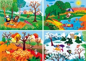 Puzzle - Clementoni Puzzle 20+60+100+180 elementów 4 Pory Roku - miniaturka - grafika 1