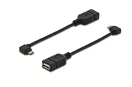 Kable komputerowe i do monitorów - Assmann Kabel adapter USB 2.0 HighSpeed OTG Typ microUSB B kątowy/USB A M/Ż czarny 0,15m AK-300313-002-S - miniaturka - grafika 1