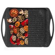 Patelnie - Orion Płyta grillowa granitowa patelnia do grillowania smażenia prostokątna grande 34x26,5 cm O-111181 + O-111181 - miniaturka - grafika 1
