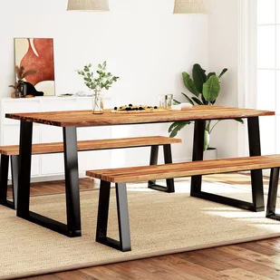vidaXL Stół z naturalną krawędzią, 180x90x75 cm, lite drewno akacjowe - Stoły - miniaturka - grafika 1