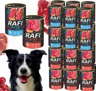 Mokra karma dla psów - Zestaw 24x400g Karma Mokra Dla Psów RAFI MIX Smaków Jagnięcina, Wołowina - miniaturka - grafika 1