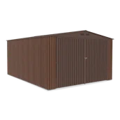 Garaże i wiaty - Garaż blaszany KINGSTON 380x480cm Walnut, stalowy, wentylowany, funkcjonalny magazyn na pojazd, narzędzia i akcesoria ogrodowe Hardmaister - miniaturka - grafika 1