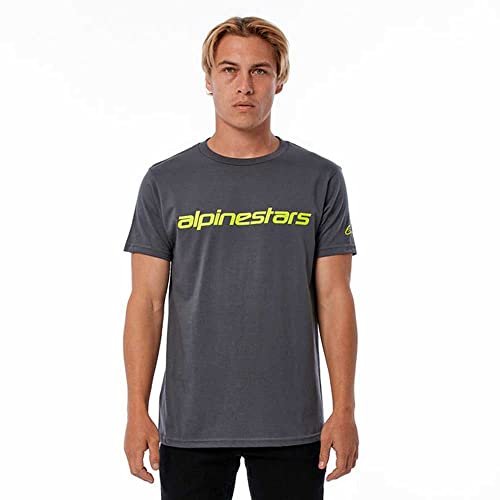 Alpinestars Ageless Classic koszulka z krótkim rękawem, węgiel/neonowy żółty, XL mężczyźni, Węgiel/Fluo Żółty, XL