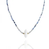 Naszyjniki - Naszyjnik Stal Chirurgiczna Pozłacana Z Kryształem Górskim 14K Nst2051 - miniaturka - grafika 1