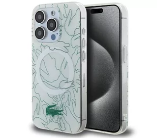 Lacoste Double Layer Repeat MagSafe do iPhone 15 Pro Biały - Etui i futerały do telefonów - miniaturka - grafika 1
