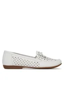 Mokasyny damskie - Rieker Mokasyny L6352-80 Biały - miniaturka - grafika 1