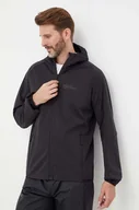 Kurtki i kamizelki sportowe męskie - Jack Wolfskin kurtka outdoorowa Feldberg Hoody kolor czarny - miniaturka - grafika 1