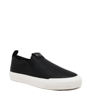 Armani Exchange Skórzane slip on ENGLISH - Slip on męskie - miniaturka - grafika 1