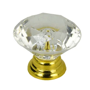 Gałka meblowa okrągła Diament złota gałki do szuflad glamour - Meble modułowe i akcesoria - miniaturka - grafika 1