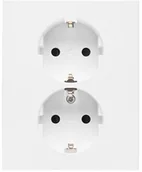 Gniazdka elektryczne - Gniazdo Schuko Kontakt-Simon 55 TGSZ2PZFAR/111 z przesłonami podwójne 16 A, 250V~, zaciski śrubowe biały mat - miniaturka - grafika 1