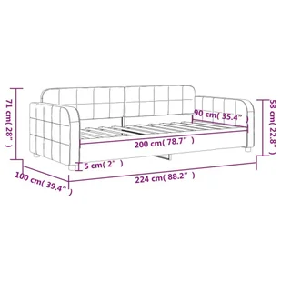 Sofa z funkcją spania, czarna, 90x200 cm, obita aksamitem Lumarko! - Łóżka Sofa z funkcją spania, czarna, 90x200 cm, obita aksamitem Lumarko! - Łóżka - miniaturka - grafika 9
