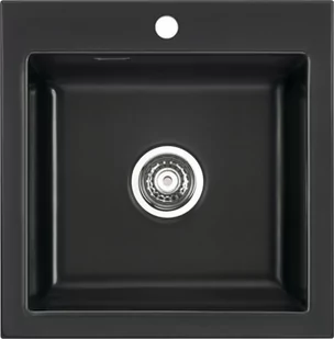 Zlew SystemCeram MERA 51 NERO 68 (czarny połysk) (50010168) - Zlewozmywaki - miniaturka - grafika 1